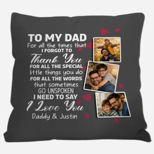 Unique Personalized Pillow for Dad – Special Emotional Letter Present