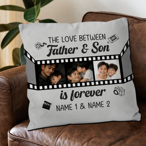 Vintage Camera Theme Pillow – Love Between Father Son Bespoke Name