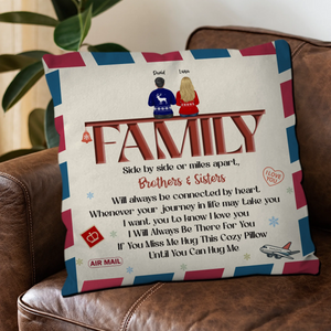 Customized Vintage Airmail Envelope Pillow – Side By Side Or Miles Apart