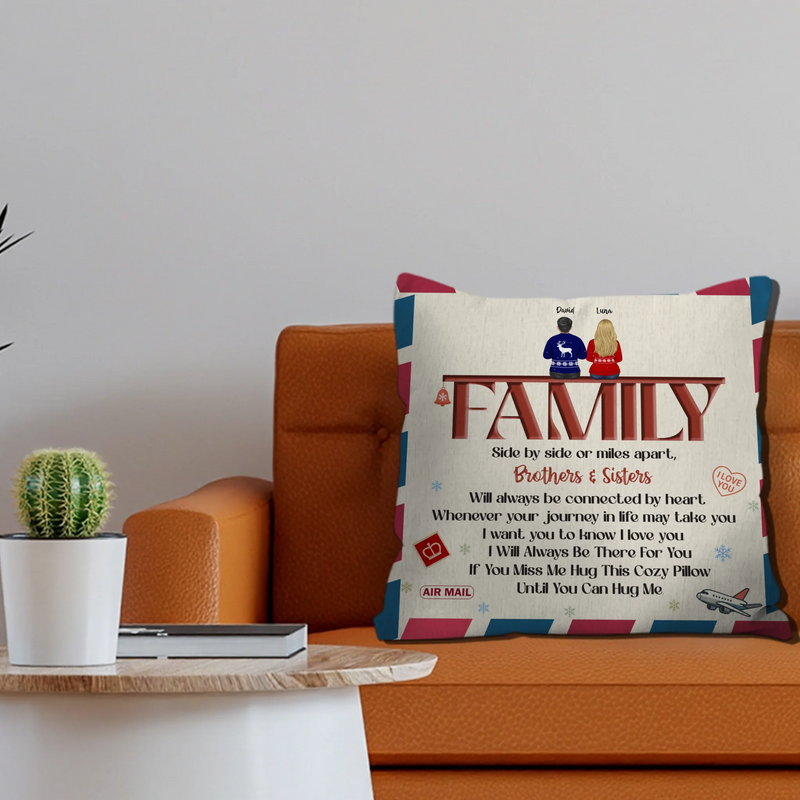 Customized Vintage Airmail Envelope Pillow – Side By Side Or Miles Apart