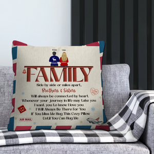 Customized Vintage Airmail Envelope Pillow – Side By Side Or Miles Apart