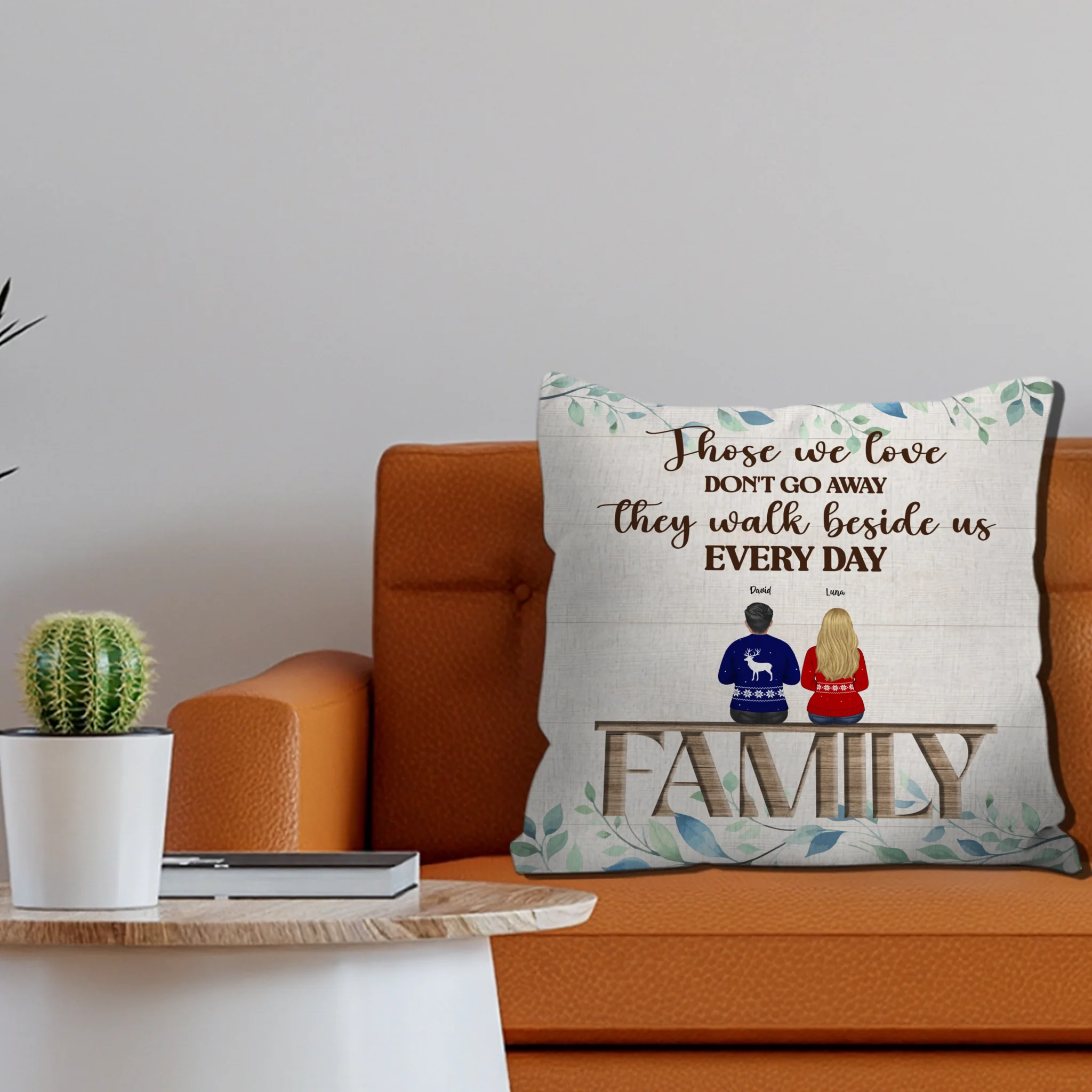 Those We Love Walk Beside Us – In Loving Memory Bespoke Name Pillow