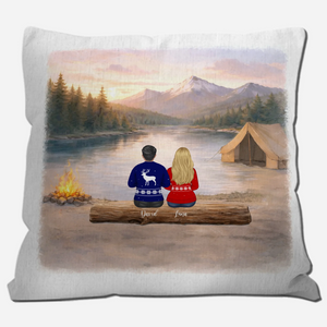 Family Camping Throw Pillow Custom Name – Personalized Keepsake Gift