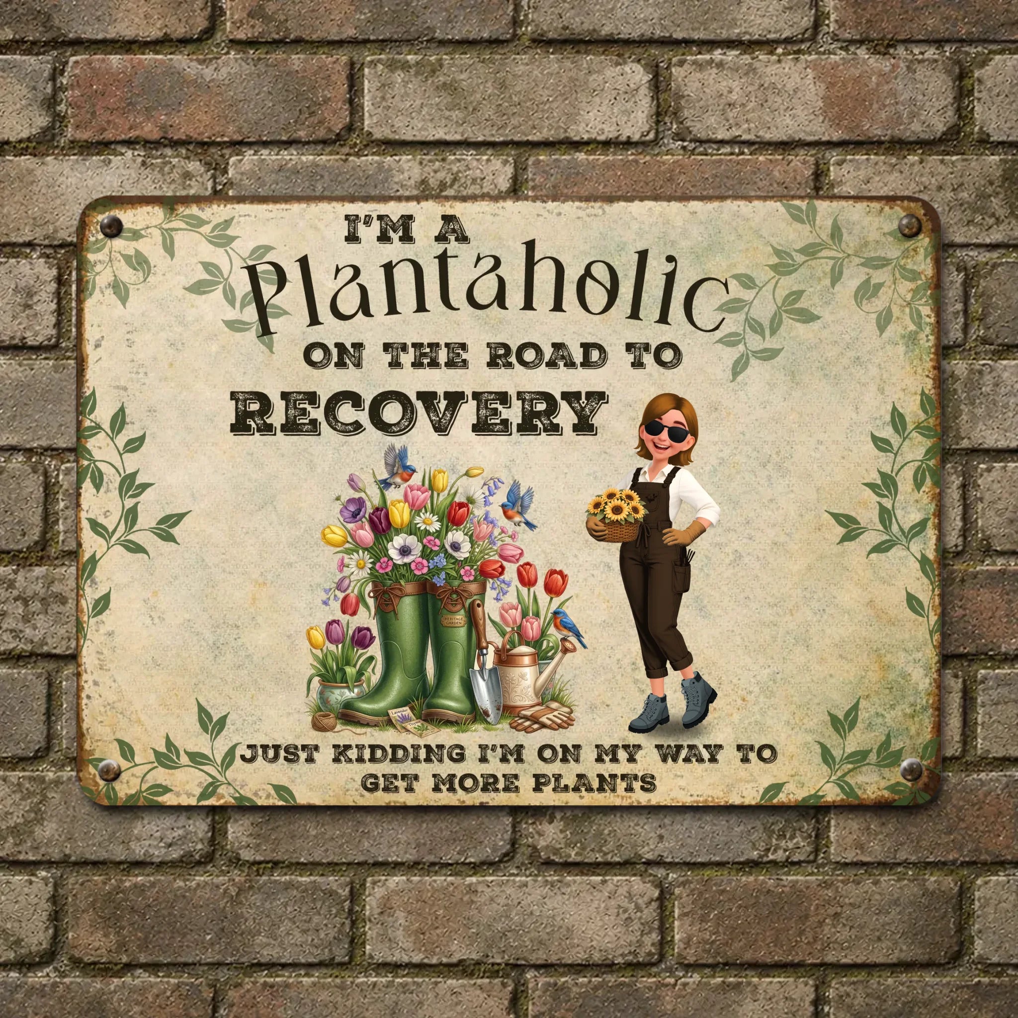 Customized Garden Metal Signs – I'm A Plantaholic For Gardeners