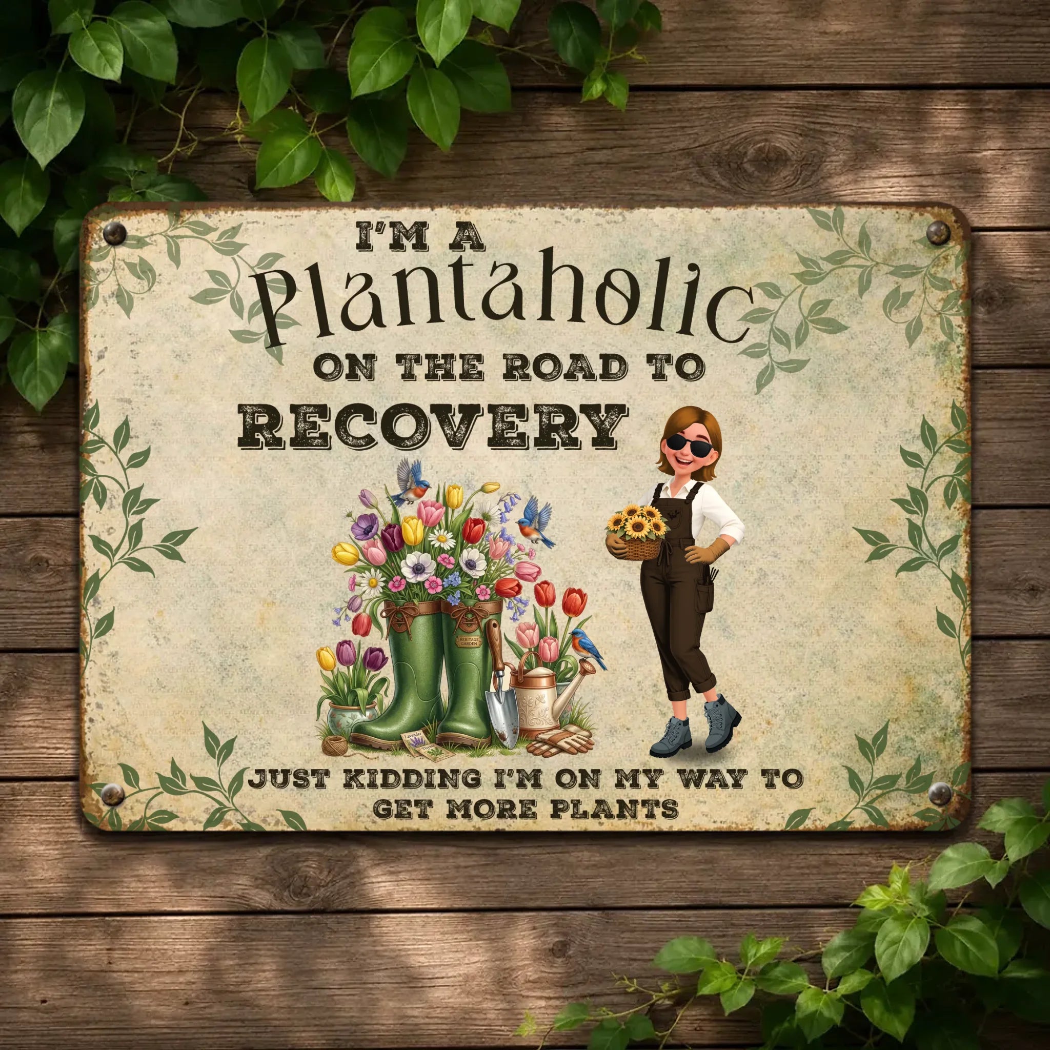 Customized Garden Metal Signs – I'm A Plantaholic For Gardeners