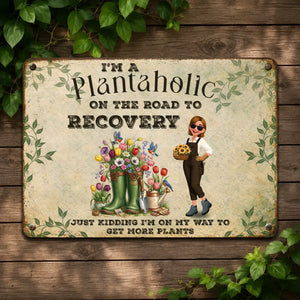 Customized Garden Metal Signs – I'm A Plantaholic For Gardeners