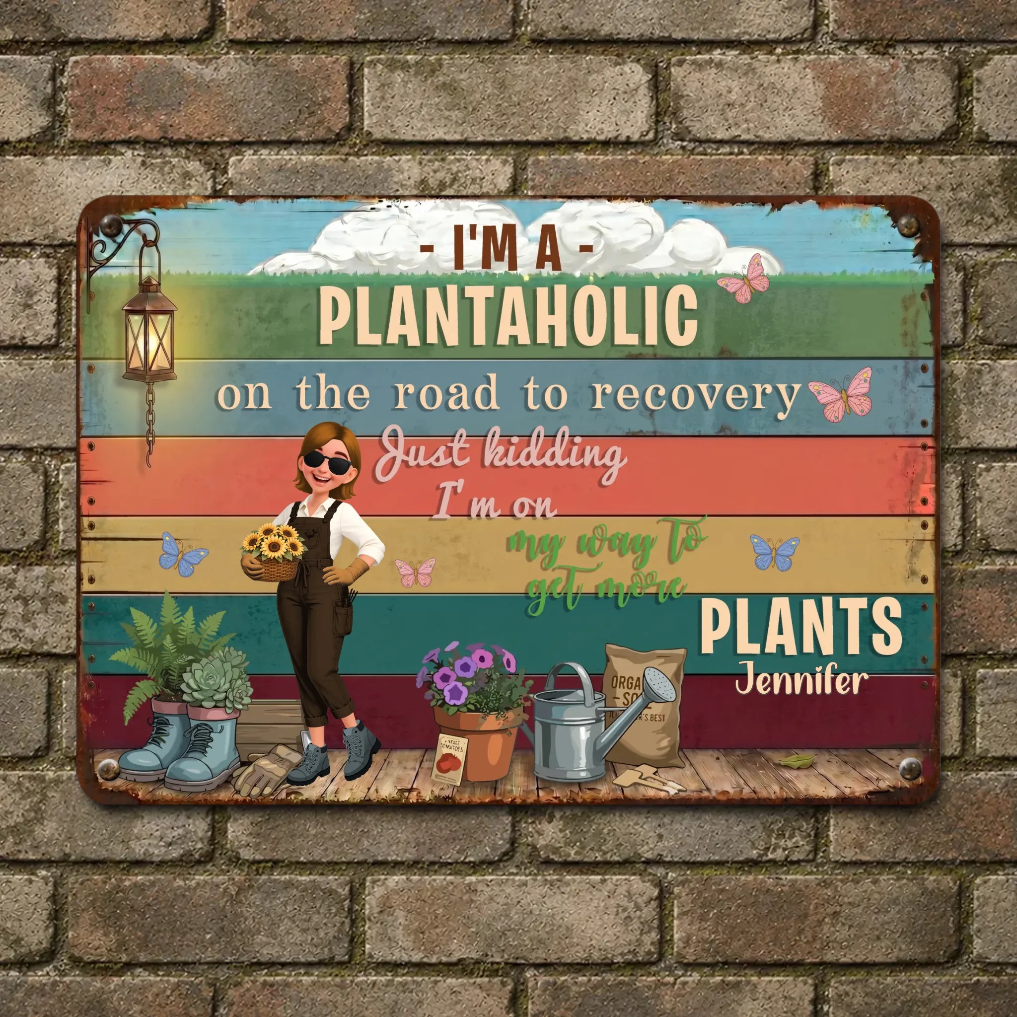 Bespoke Metal Signs Decor – Weatherproof Vintage Rainbow For Garden