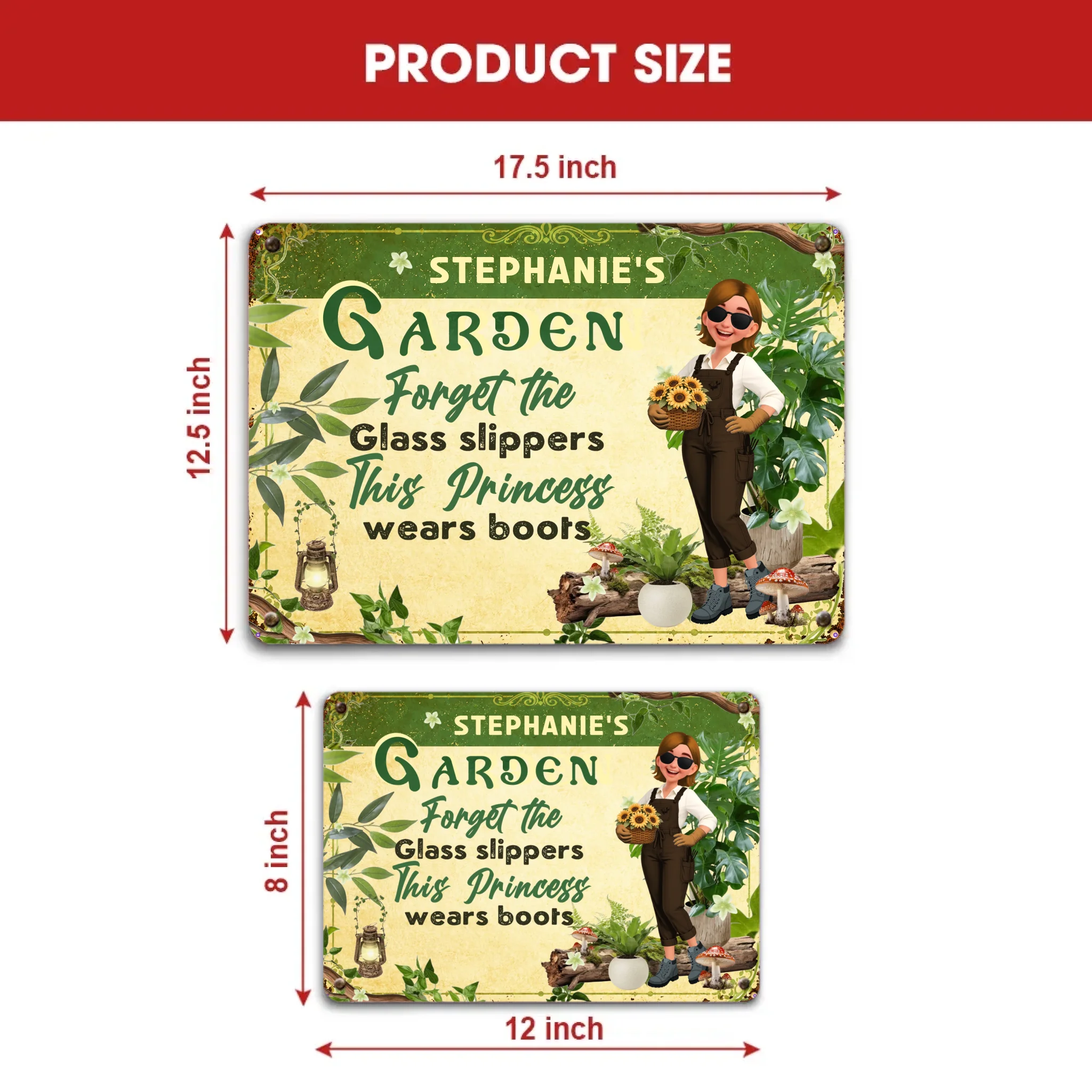 This Princess Wears Boots Metal Signs – Custom Garden Princess Gift
