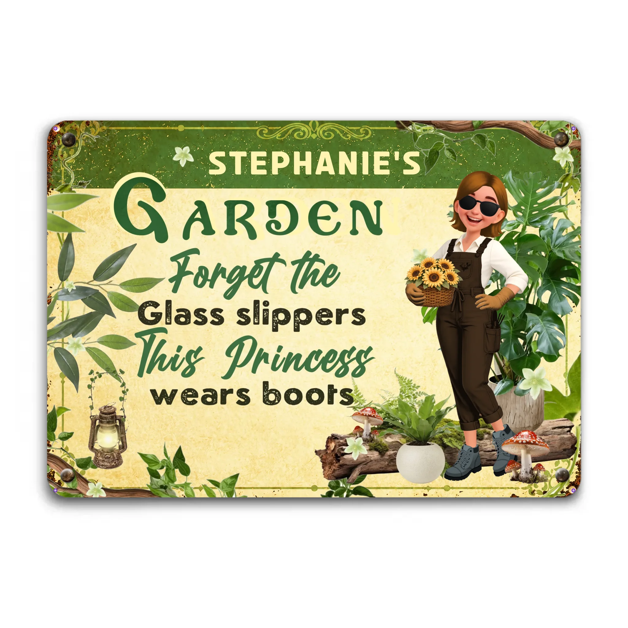This Princess Wears Boots Metal Signs – Custom Garden Princess Gift