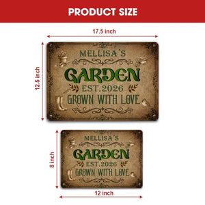 Garden Metal Signs Unique With Custom Name – Garden Grown With Love