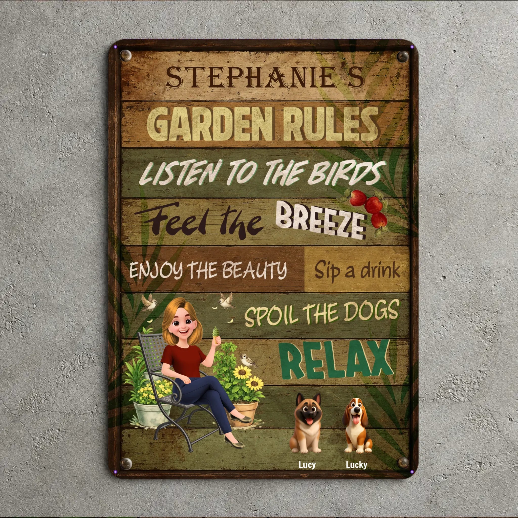 Garden Rules Metal Signs – Custom Spoil The Dogs For Gift