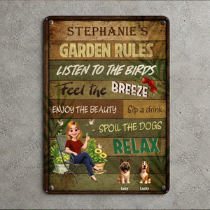 Garden Rules Metal Signs – Custom Spoil The Dogs For Gift