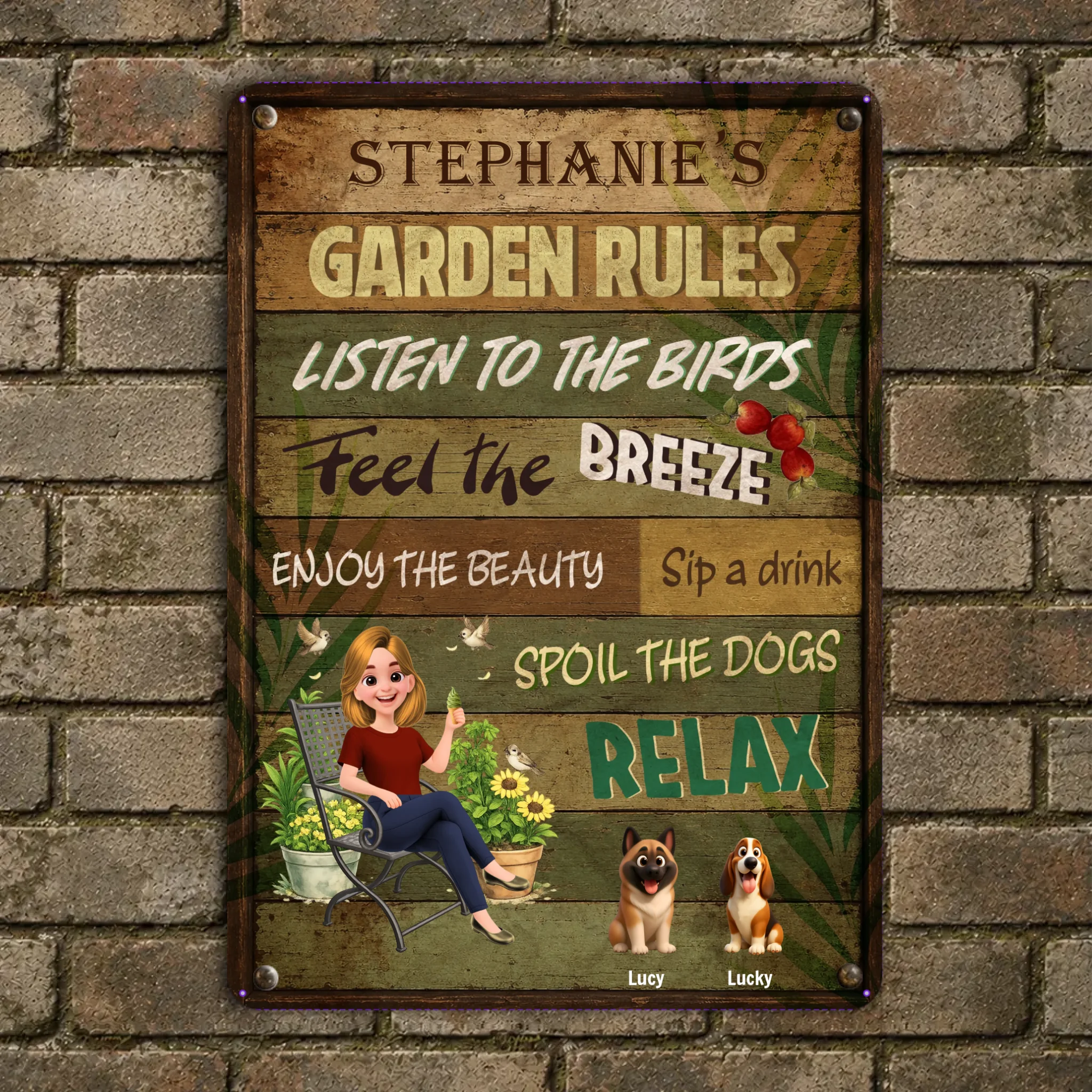 Garden Rules Metal Signs – Custom Spoil The Dogs For Gift