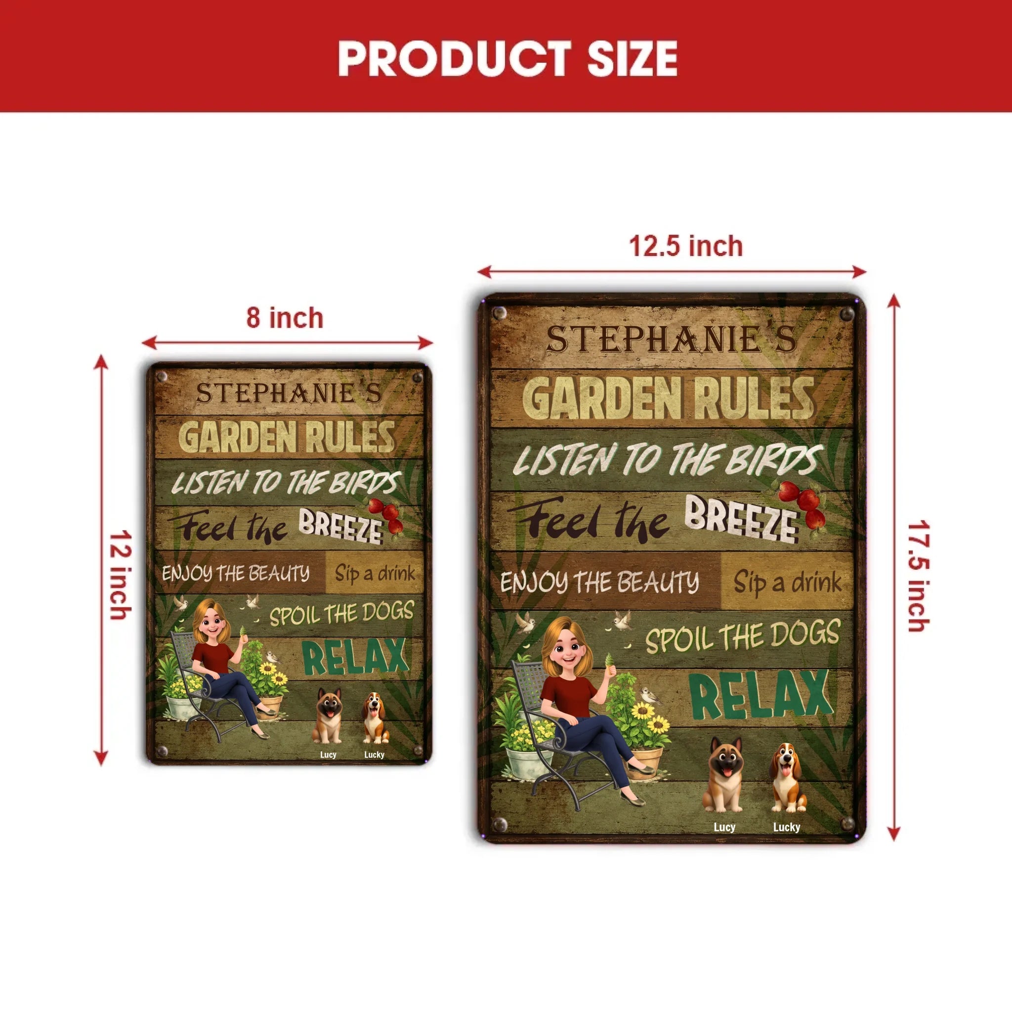 Garden Rules Metal Signs – Custom Spoil The Dogs For Gift