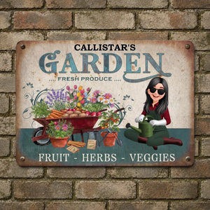 Fresh Produce Fruit Herbs Veggies Metal Signs – Custom Name For Gardeners