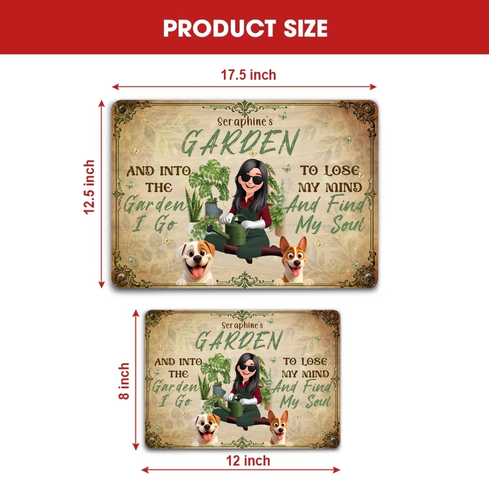 Into The Garden I Go Metal Signs – Bespoke Gift For Gardeners And Dog Lovers