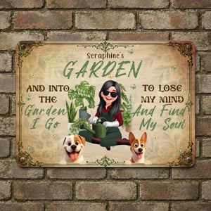 Into The Garden I Go Metal Signs – Bespoke Gift For Gardeners And Dog Lovers