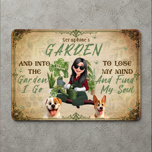 Into The Garden I Go Metal Signs – Bespoke Gift For Gardeners And Dog Lovers