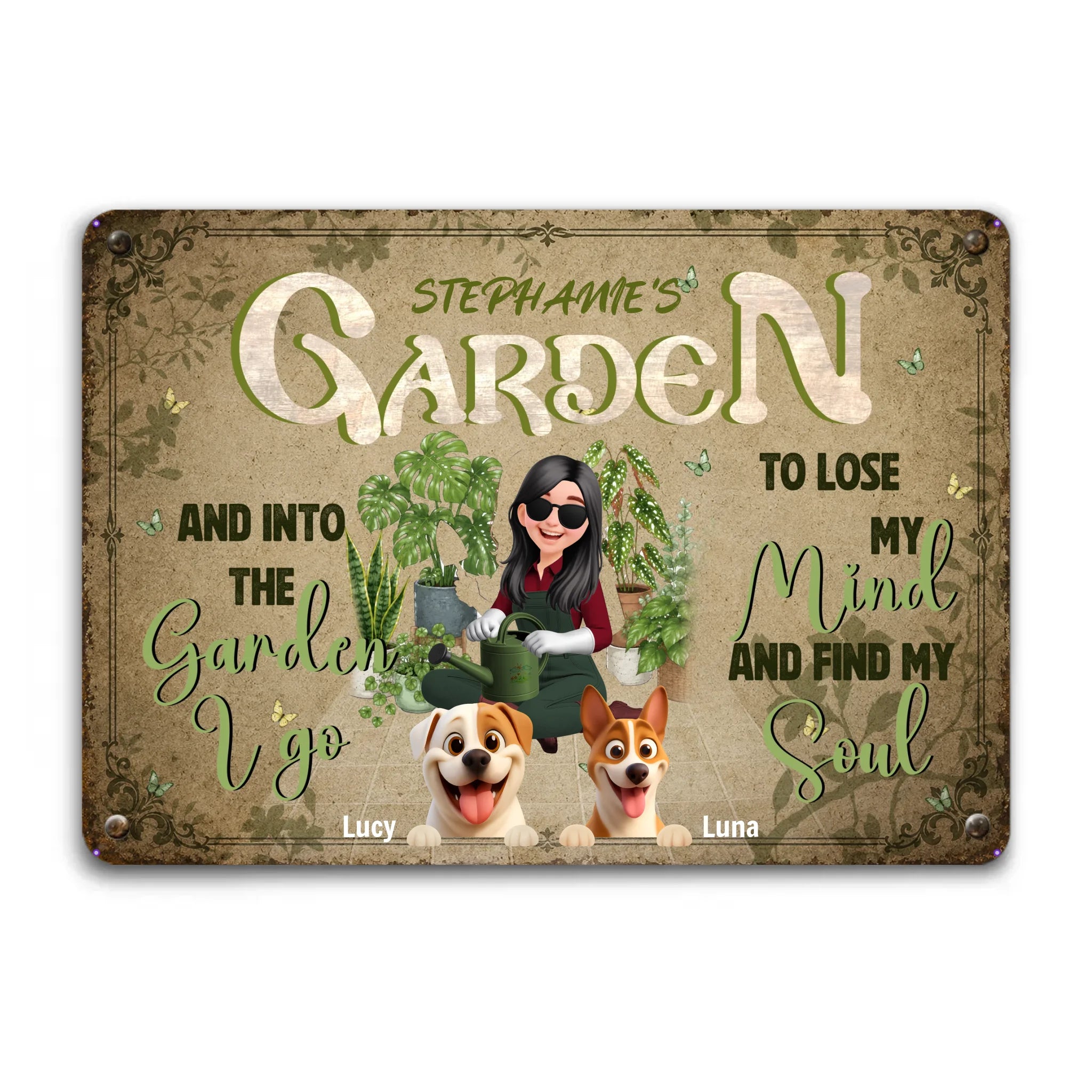 Customized Garden Metal Signs Decor – Into The Garden I Go