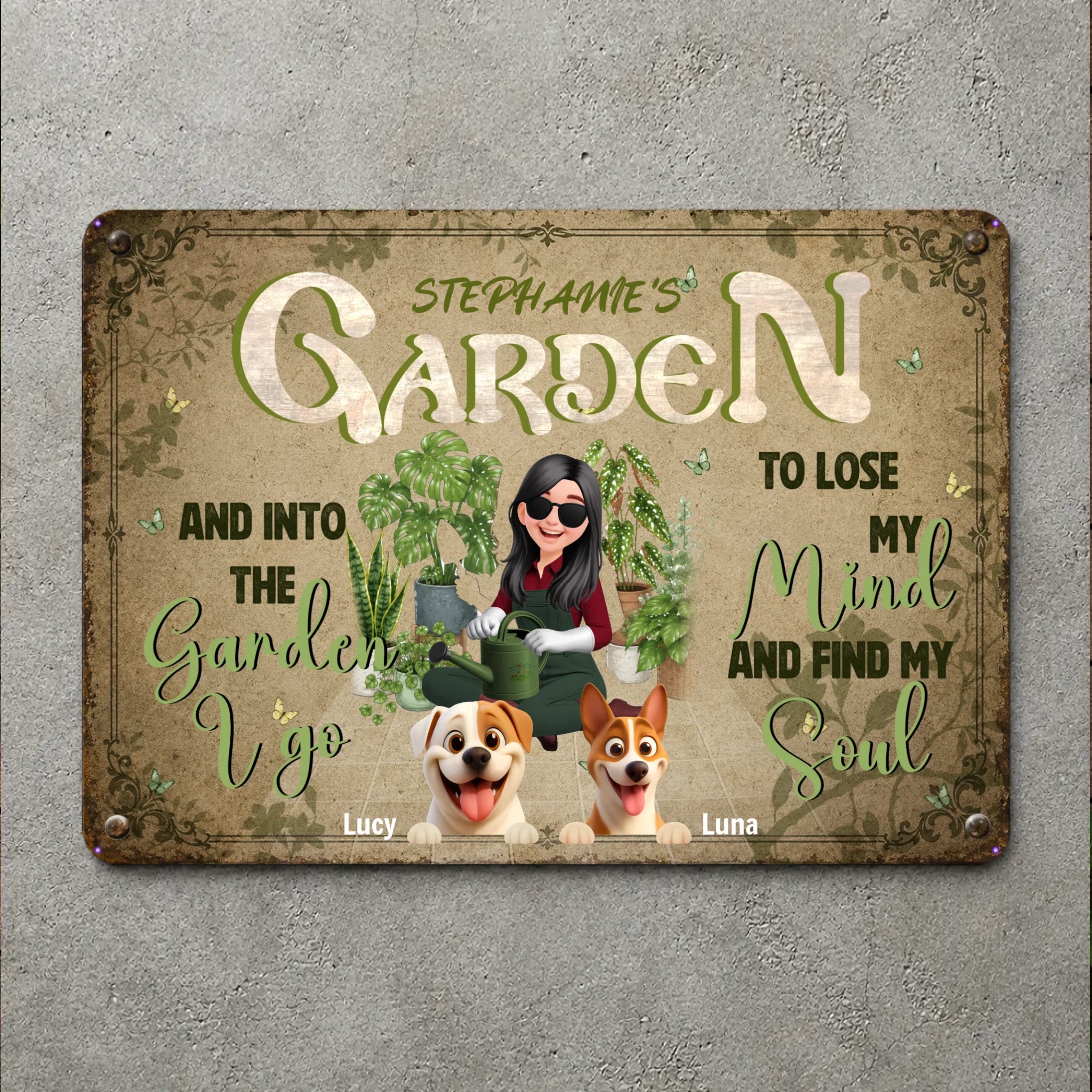 Customized Garden Metal Signs Decor – Into The Garden I Go