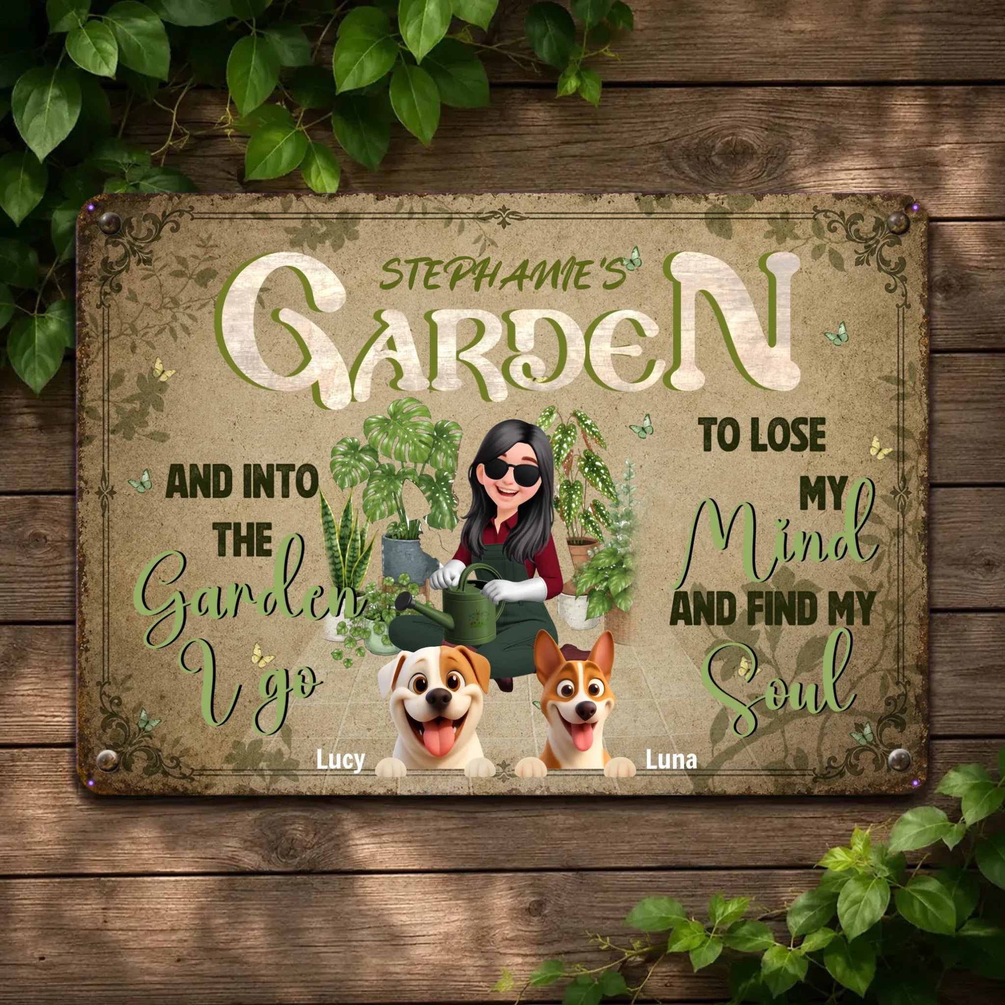 Customized Garden Metal Signs Decor – Into The Garden I Go