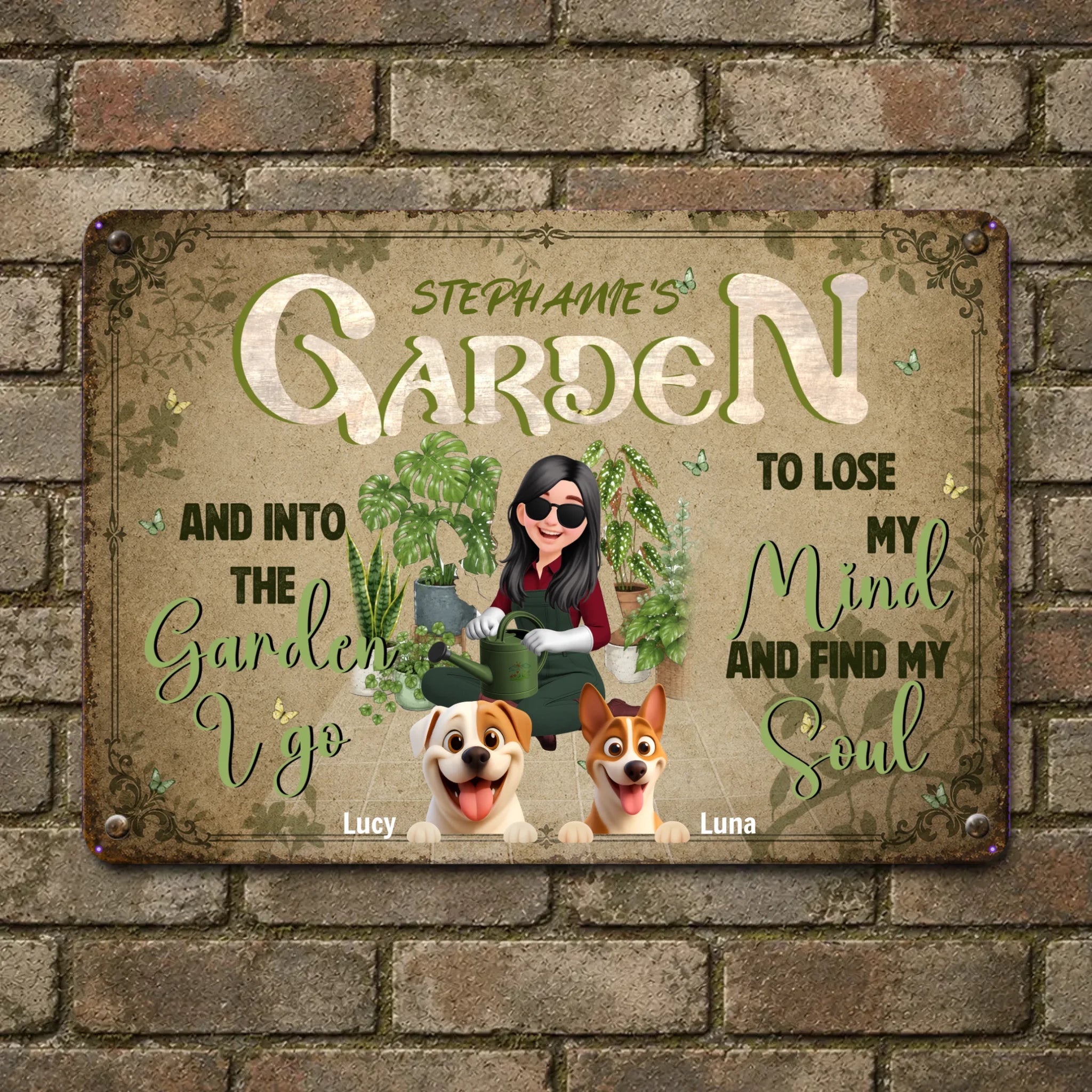 Customized Garden Metal Signs Decor – Into The Garden I Go