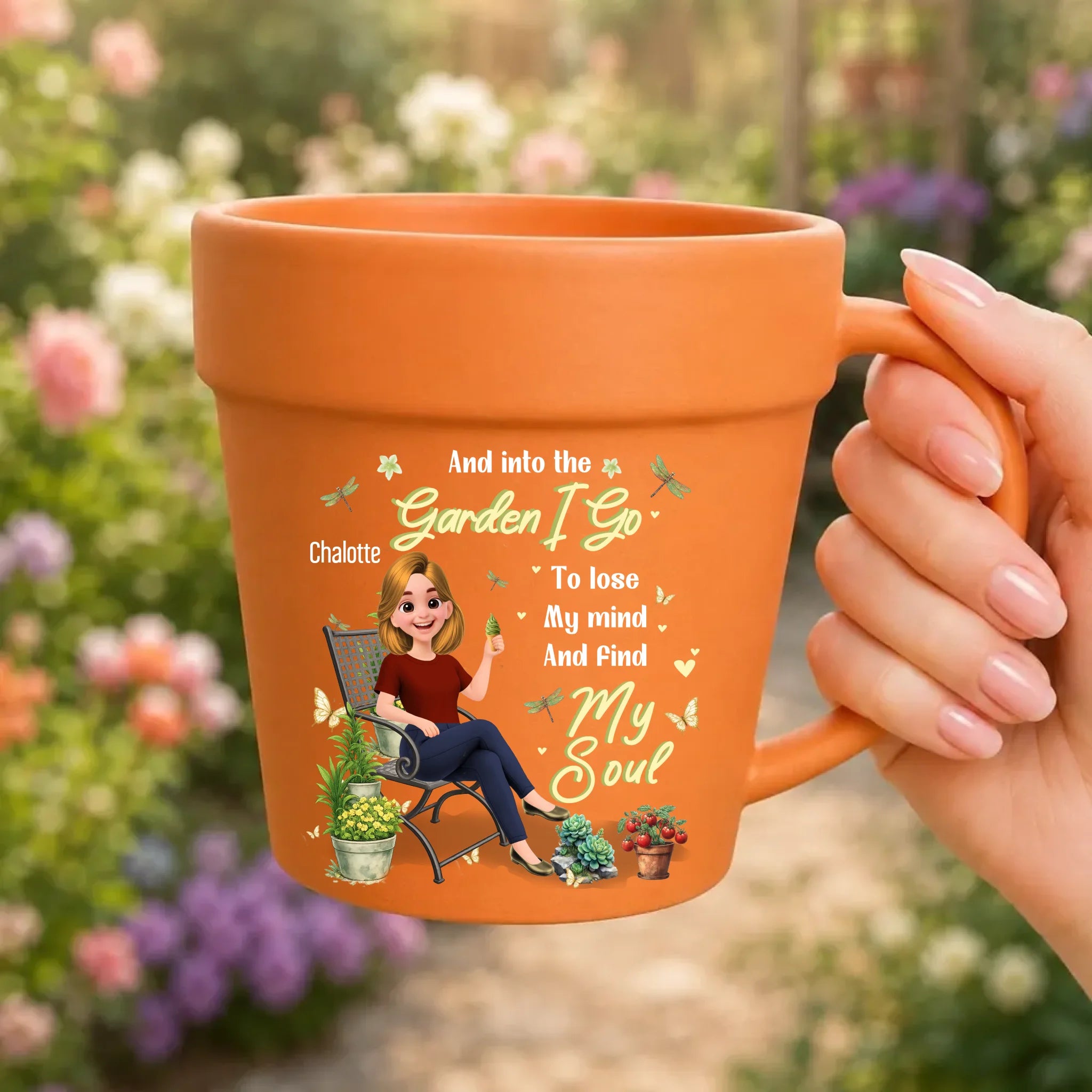 Custom And Into The Garden I Go Cup –  Plant Pot Ceramic Mugs For Gardener
