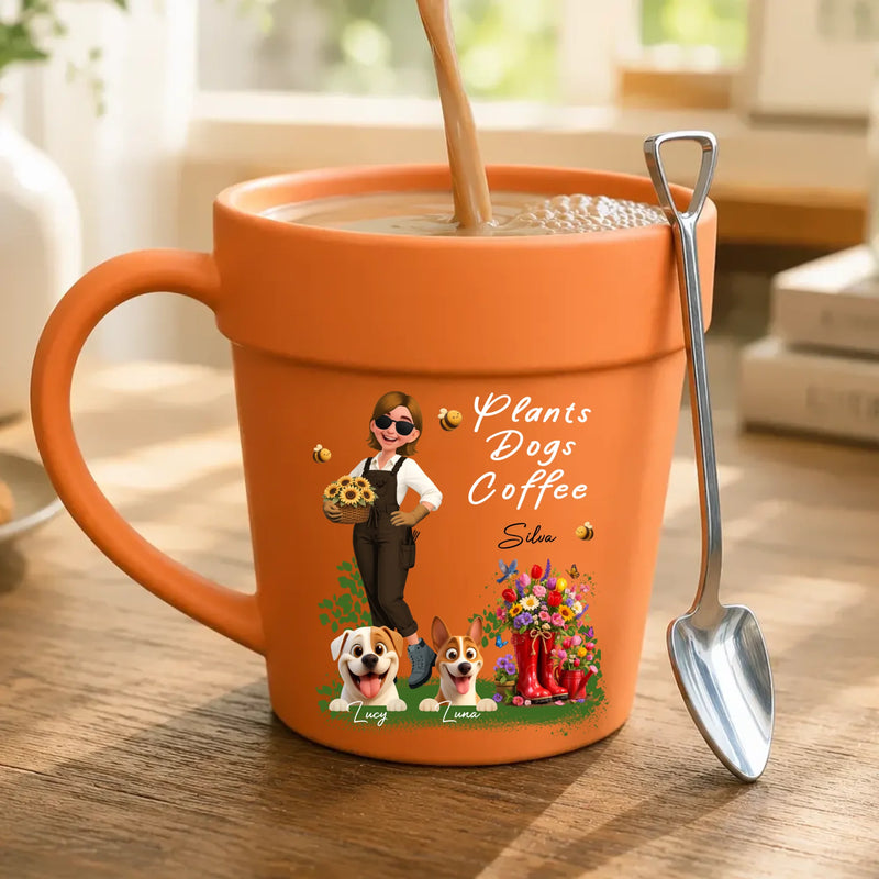 Personalized PLant Pot Ceramic Mug – Unique Gift For Gardeners