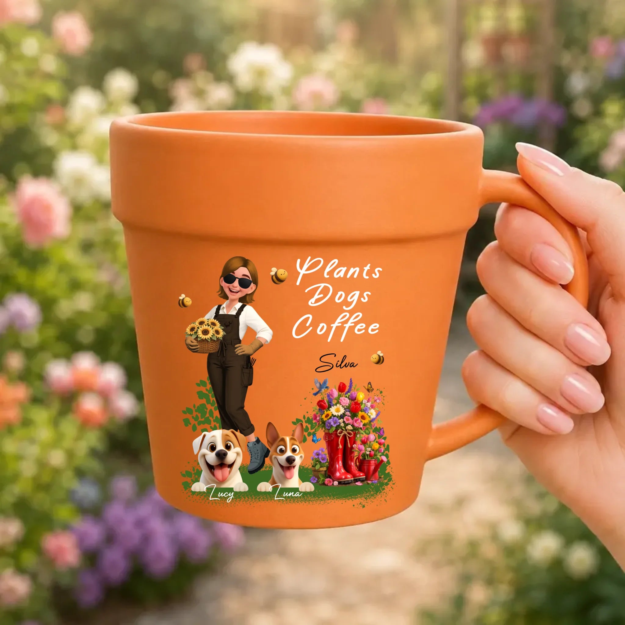Personalized PLant Pot Ceramic Mug – Unique Gift For Gardeners