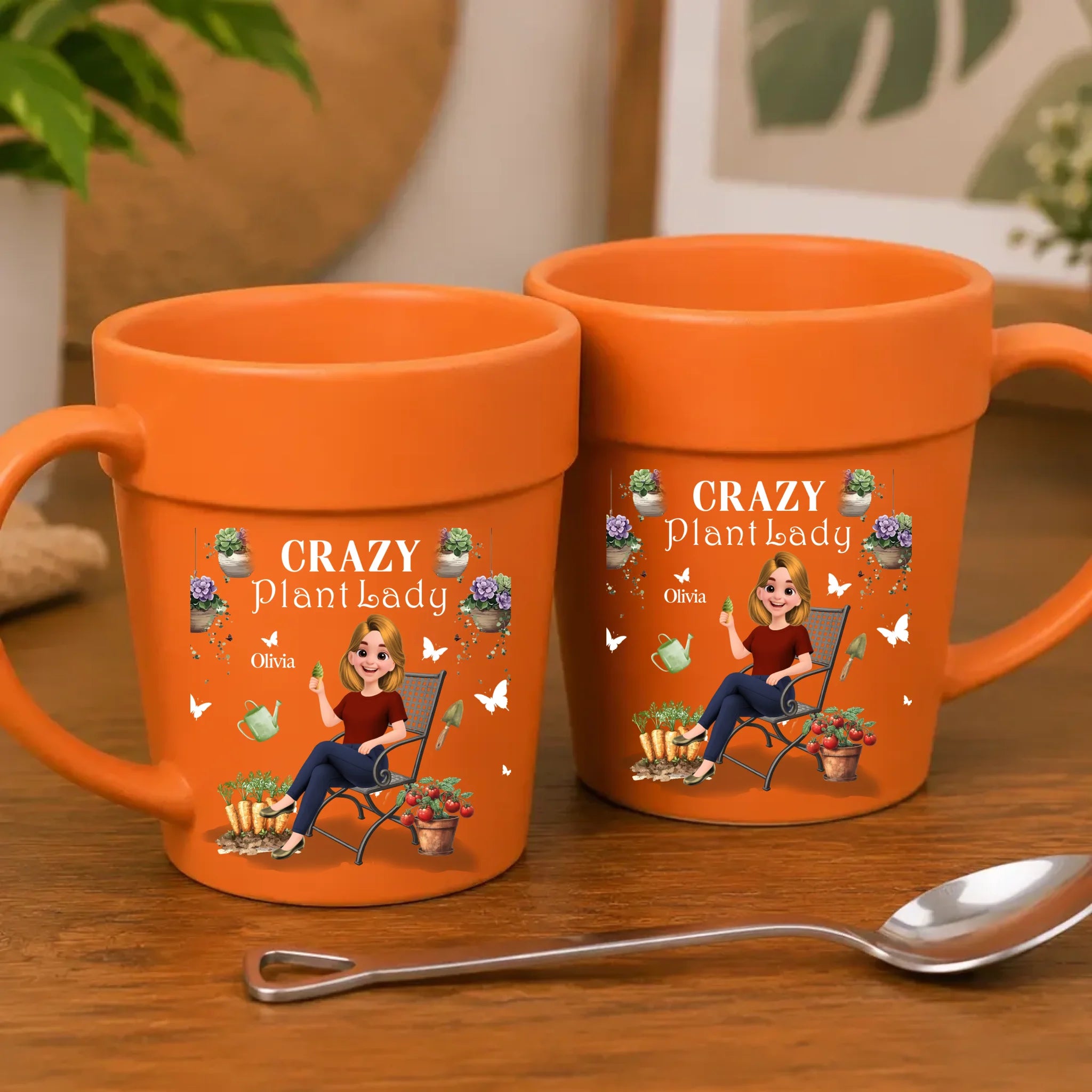Custom Plant Pot Ceramic Mugs – Crazy Plant Lady Cup Gift