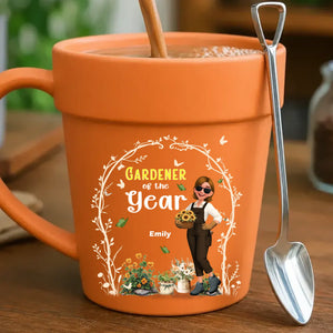 Plant Pot Ceramic Mugs – Customized Gardener Of The Year Cup