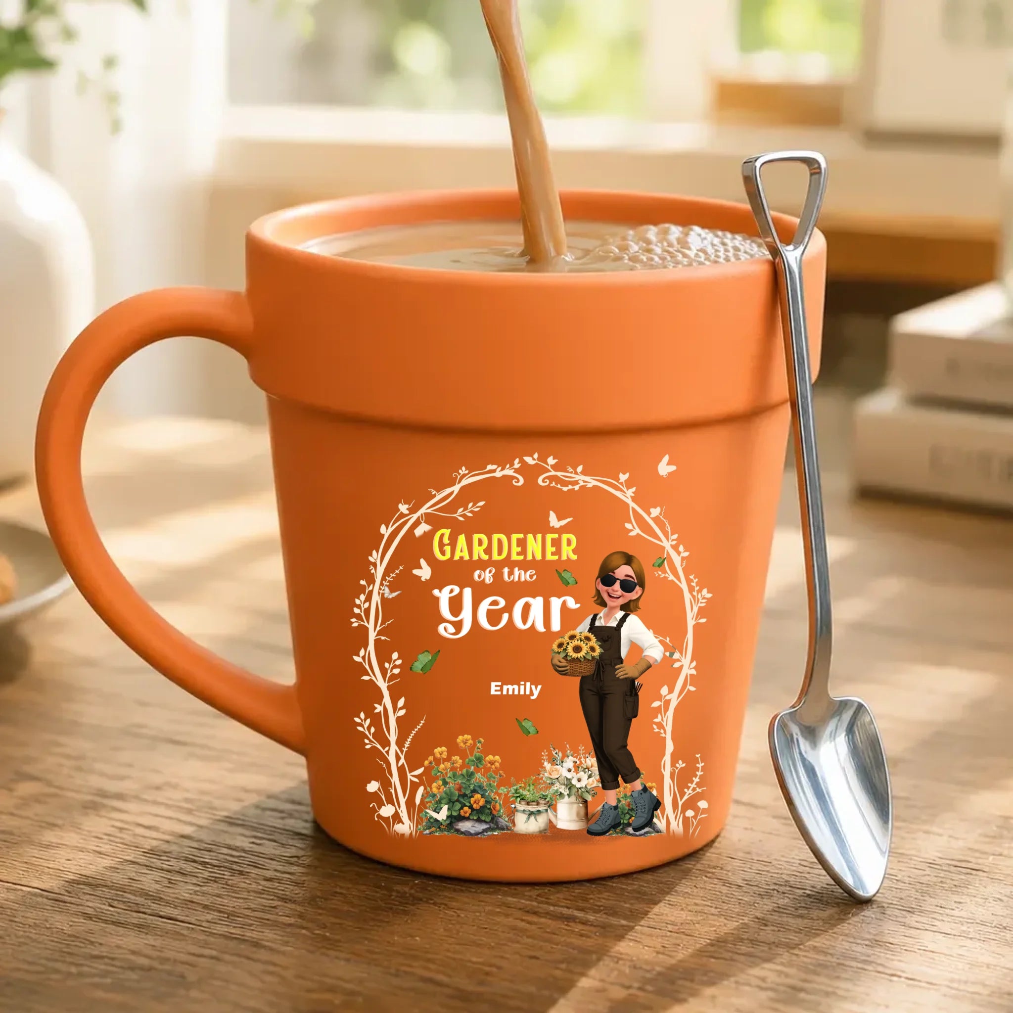 Plant Pot Ceramic Mugs – Customized Gardener Of The Year Cup