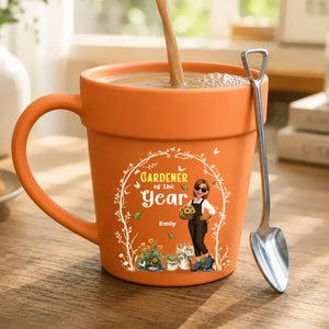Plant Pot Ceramic Mugs – Customized Gardener Of The Year Cup