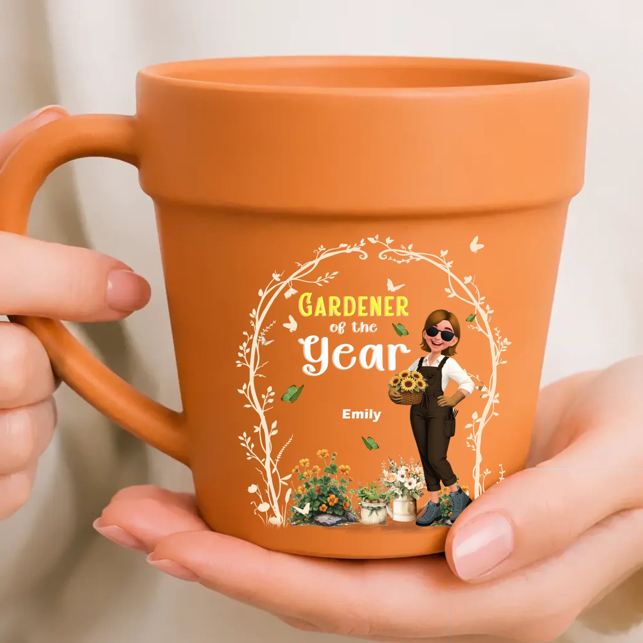 Plant Pot Ceramic Mugs – Customized Gardener Of The Year Cup