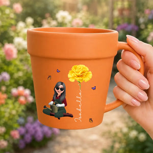 Unique Plant Pot Ceramic Mug – Custom Flower For Gardeners