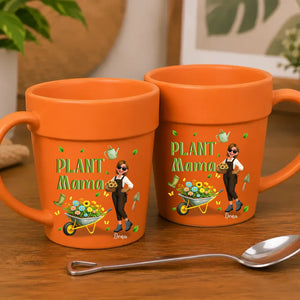 Personalized Plant Pot Ceramic Mugs – Flower Wheelbarrow Cup