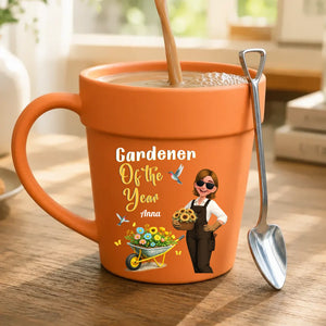 Bespoke Plant Pot Ceramic Mugs – Gardener Of The Year Gift