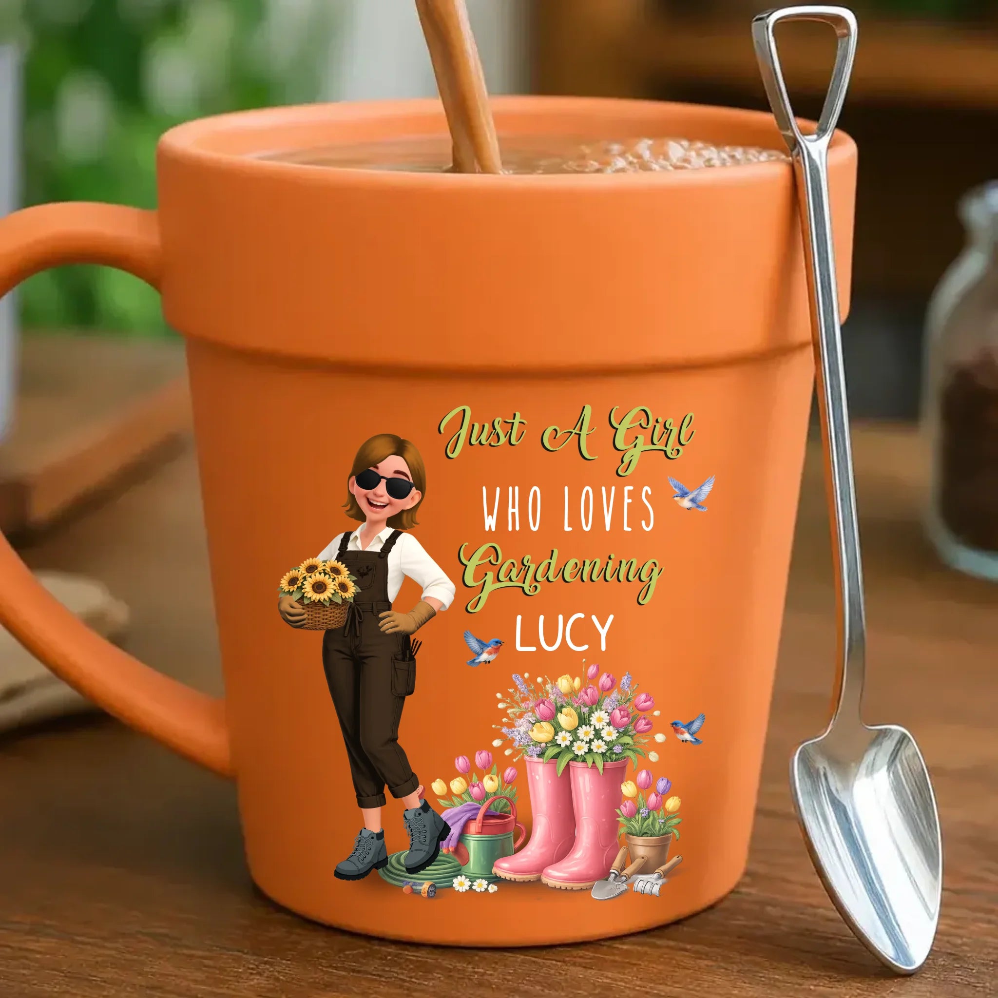 Just A Girl Who Loves Gardening Cup - Plant Pot Mugs Customized