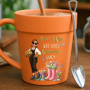 Just A Girl Who Loves Gardening Cup - Plant Pot Mugs Customized