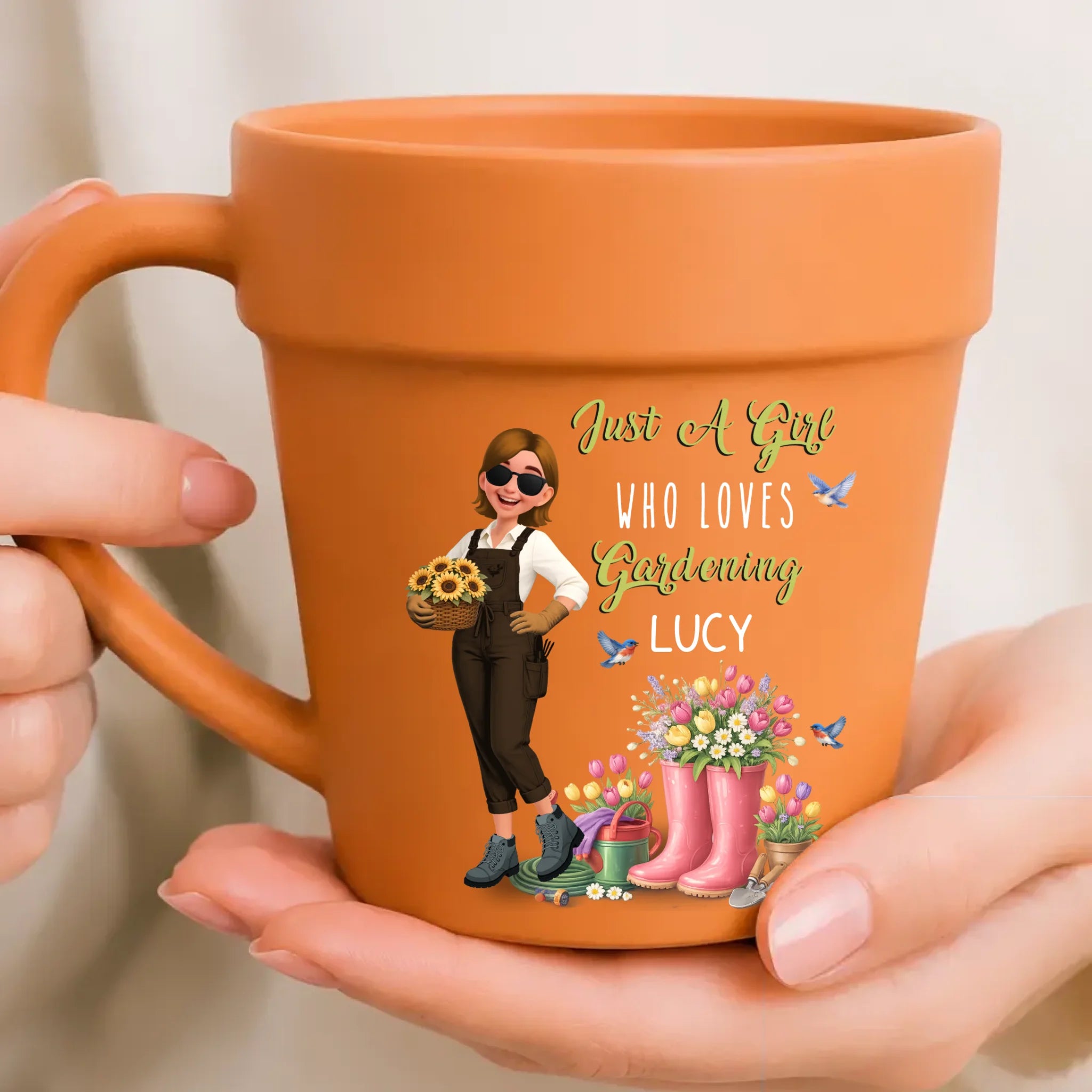Just A Girl Who Loves Gardening Cup - Plant Pot Mugs Customized