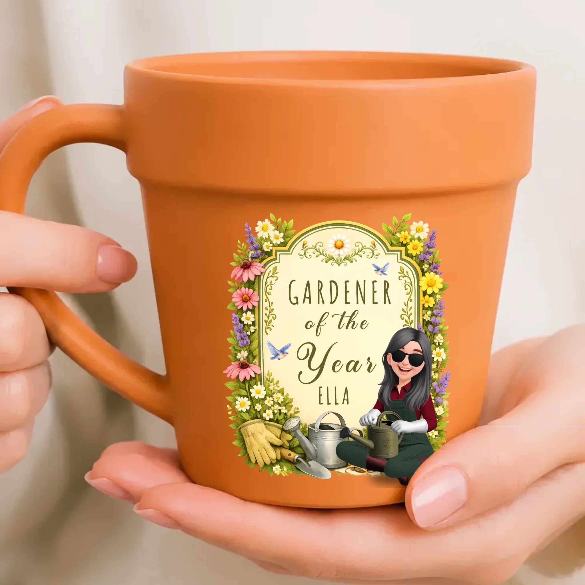 Customized Vintage Floral Mugs – Unique Plant Pot Cup For Gardeners