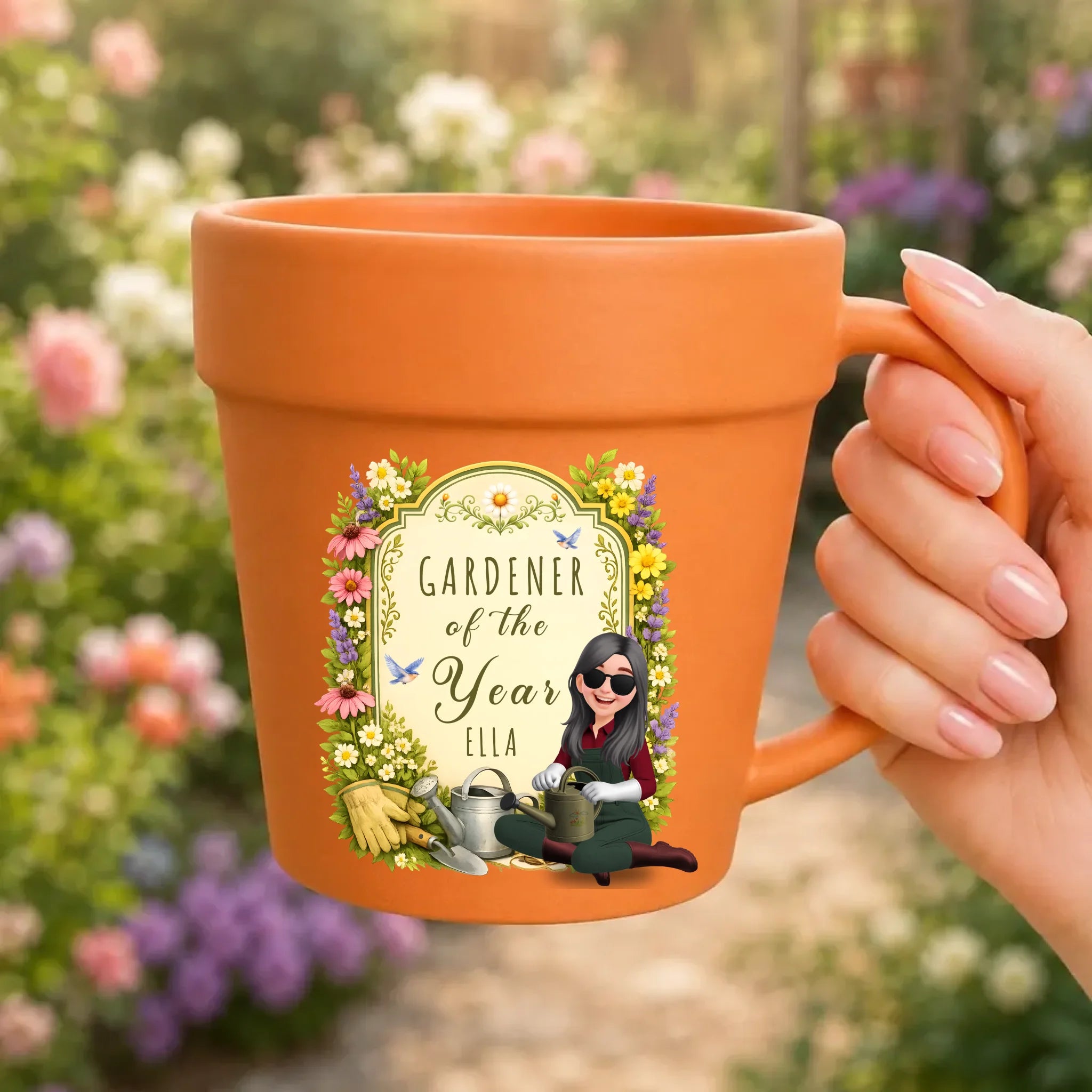 Customized Vintage Floral Mugs – Unique Plant Pot Cup For Gardeners