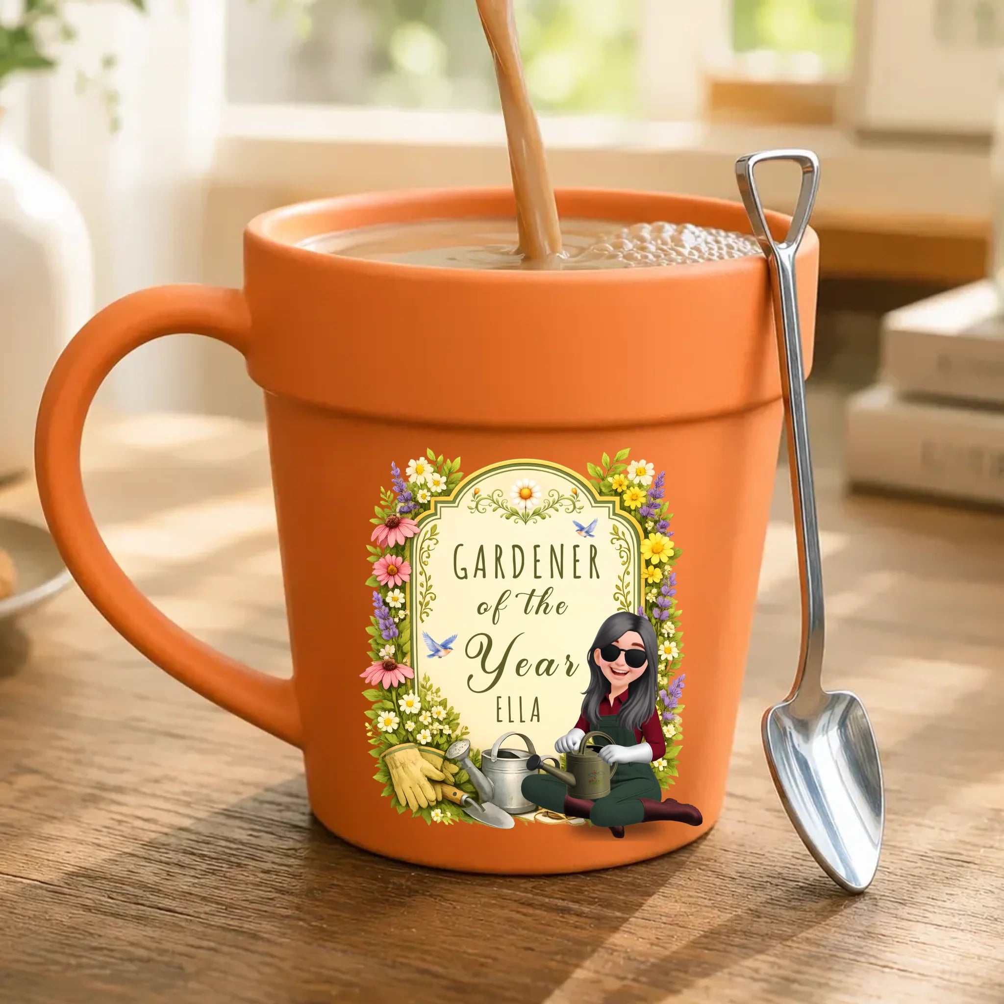 Customized Vintage Floral Mugs – Unique Plant Pot Cup For Gardeners