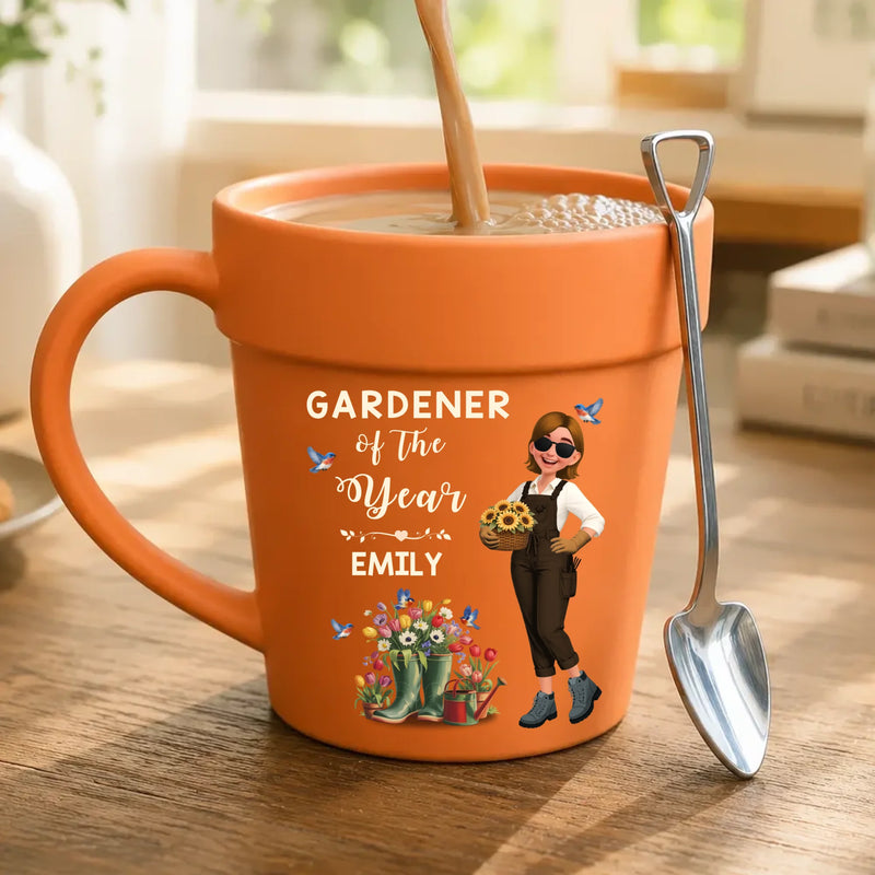 Personalized Plant Pot Ceramic Mugs – Unique Gardener Of The Year Gift