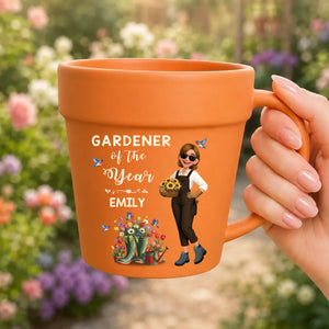 Personalized Plant Pot Ceramic Mugs – Unique Gardener Of The Year Gift