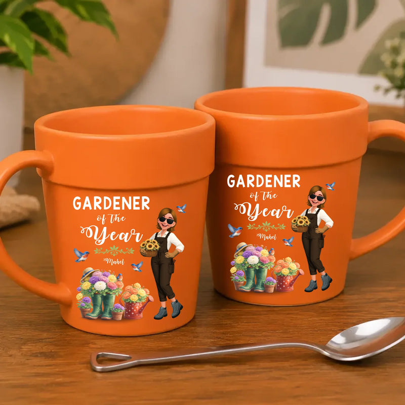 Gardener Of The Year Ceramic Mugs – Custom Plant Pot For Gardeners