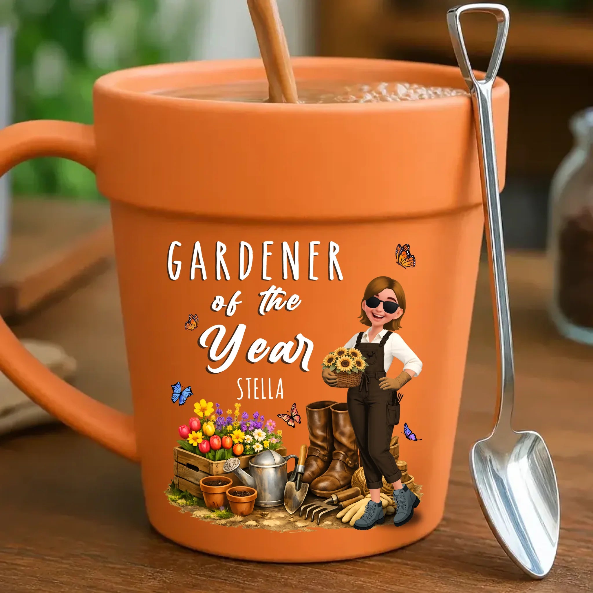 Personalized Garden Theme Ceramic Mugs –  Gardener Of The Year Gift