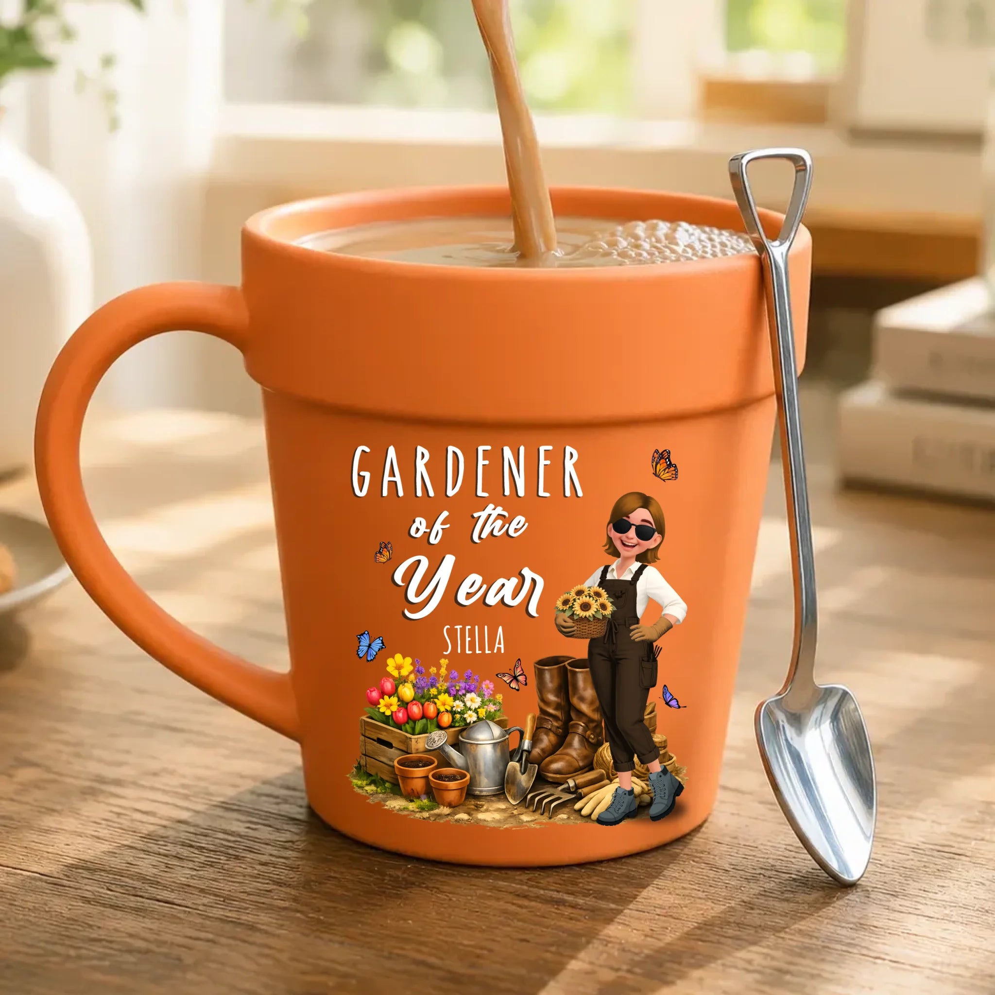 Personalized Garden Theme Ceramic Mugs –  Gardener Of The Year Gift