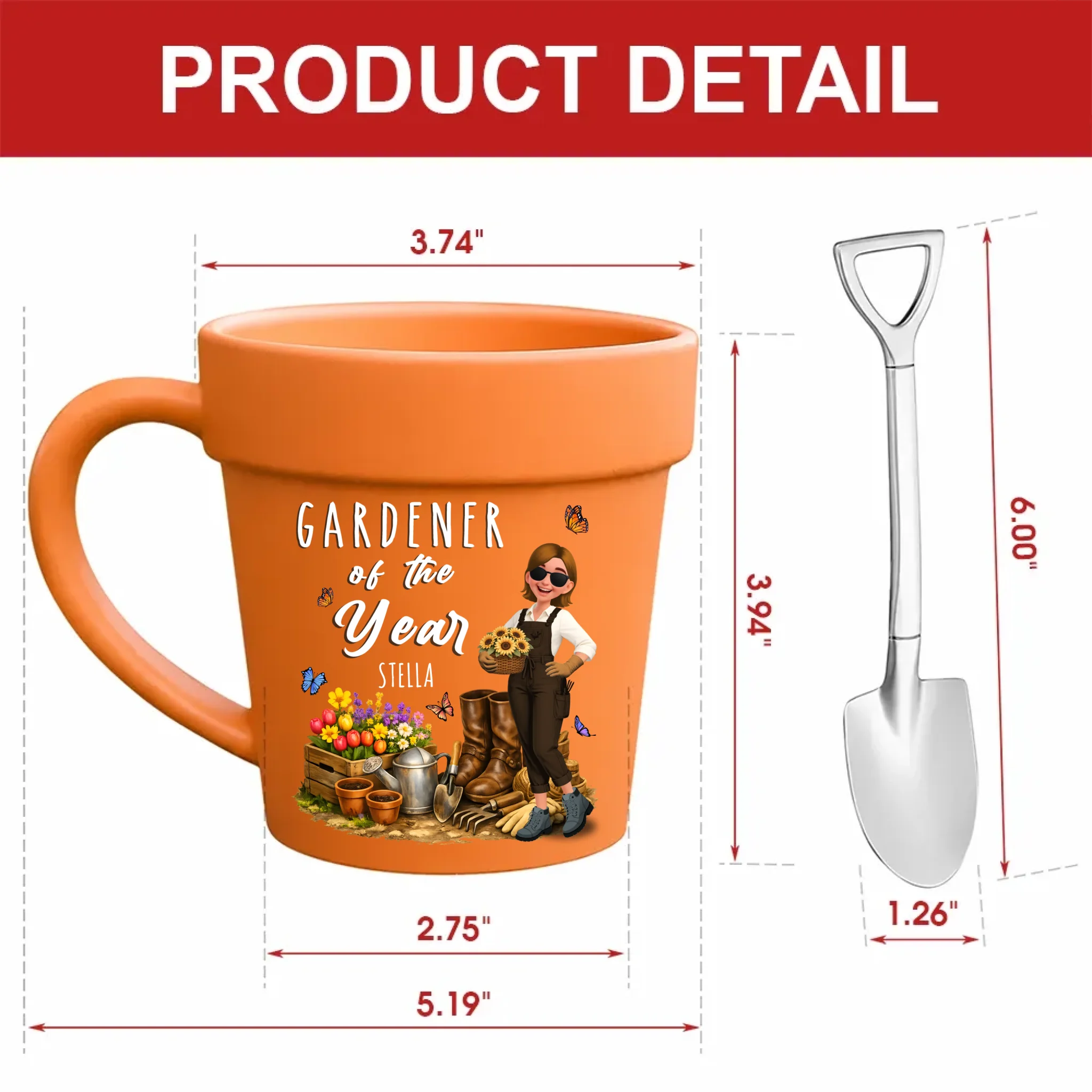 Personalized Garden Theme Ceramic Mugs –  Gardener Of The Year Gift