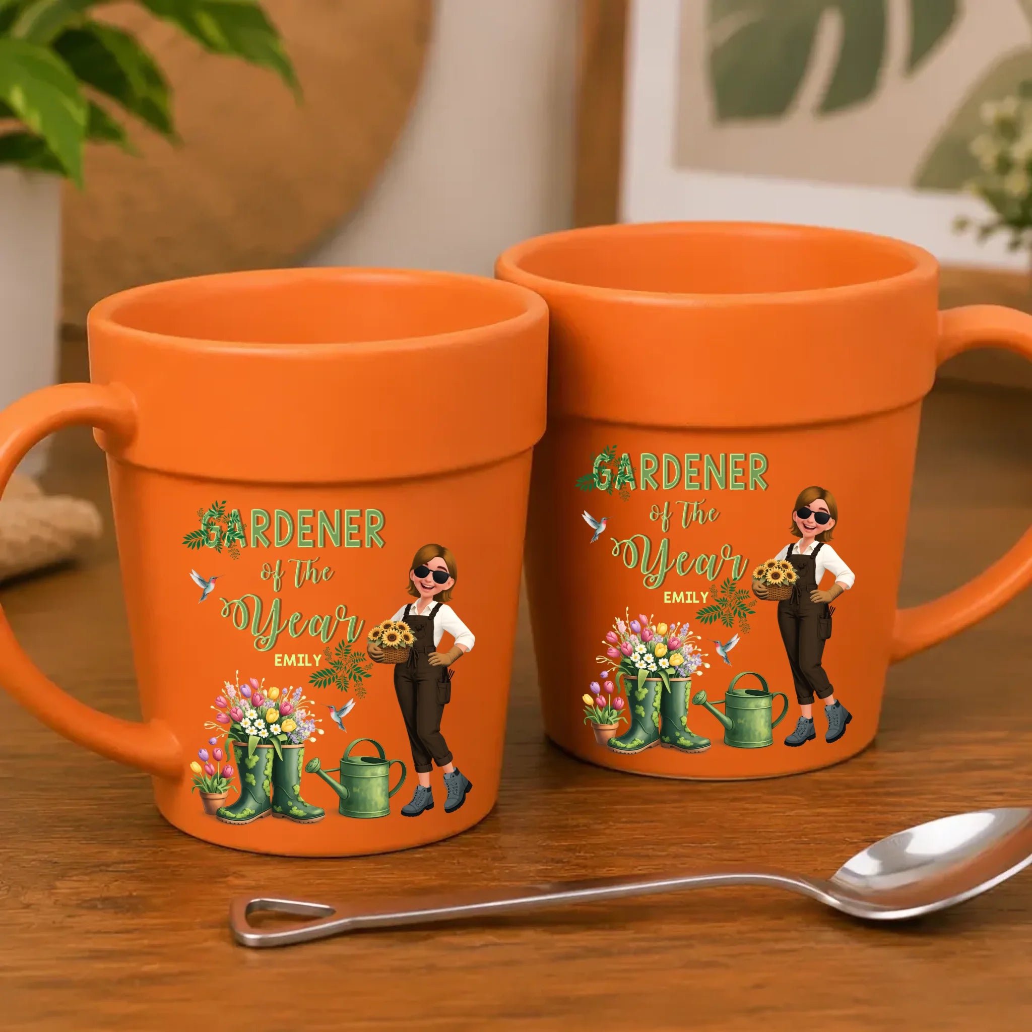 Custom Plant Pot Mugs With Name – Unique Present For Gardeners